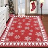 Christmas Area Rug Xmas Tree and Snowflake Accent Rug Holiday Decorative Bordered Rug - 2 of 4