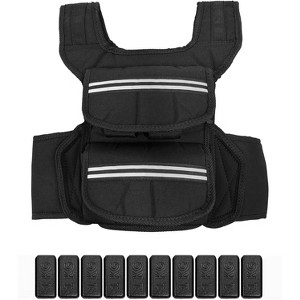 Coucheta Weighted Vest for Men,25/35/45 LBS Adjustable Weight Vest with Shoulder Pads/Reflective Stripe/Pockets for Running Walking Home Gym - 1 of 4