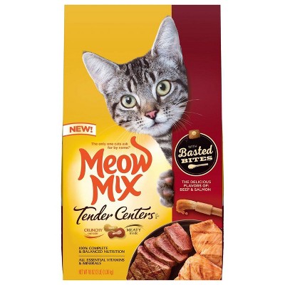 Meow Mix Tender Centers with Basted Bites with Flavors of Beef & Salmon Adult Complete & Balanced Dry Cat Food - 48oz