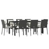 vidaXL Garden Dining Set Black table, Cream white cushions - 3 of 4