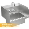 Karl Home 17 x 15 in. Wall Mount Stainless Steel Hand Wash Sink with Side Splash - 3 of 4