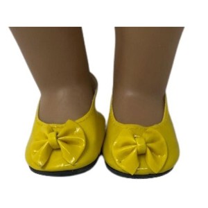 Doll Clothes Superstore Yellow Bow shoes For All 18 Inch Girl Dolls - 1 of 4
