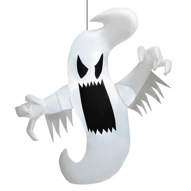 Costway 5FT Halloween Inflatable Ghost Blow-up Hanging Decoration w/ Built-in LED Lights, 3 of 9