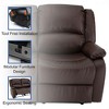 RecPro Charles Reclining Double Sofa Modular RV Faux Leather Furniture Luxury Comfort 2 Person Loveseat Lounger, 58 Inch, Mahogany - 4 of 4