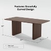 Wooakway 30"H Modern Wooden Dining Table Suitable for Kitchen Conference and Gaming Use with Double Pedestal Base Walnut/Black/Natural Wood - 4 of 4