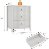 Wood Nightstand Fluted Dresser for Bedroom, 27.5" Wide 3-Drawer Bedside Tables, Modern Chest of Drawers, Storage End Table - 3 of 4