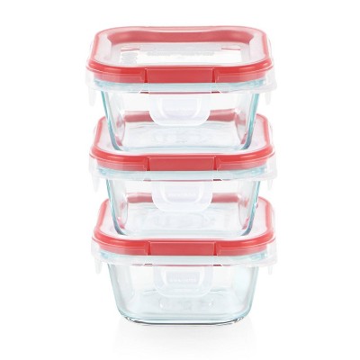 Pyrex Freshlock 6pc 1 Cup Square Glass Value Pack Set