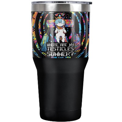 Rick And Morty Snowball Psychedelic Swirl Steel Tumbler 30oz Coffee Travel Mug