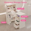 Beauty Salon Nail Desk with Dust Collector White Manicure Station with Glass Top and Gold Accents Workstation Working Desk - 3 of 4