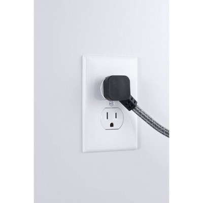 Cordinate 6 Outlet Grounded Power Strip with 3&#39; Braided Cord Black/Gray