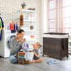 Costway Laundry Hamper w/Wheels & Lid, 125L 3-Section Clothes Hamper w/2 Liner Bags - 4 of 4