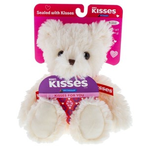 Hershey's Kisses Valentine's Cream Bear with Chocolate Kisses - 1.2oz - 1 of 3