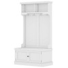 64.4"Hall Tree with Storage Shoe Bench for Entryway and Hallway, 4-in-1 Design Coat Rack,White - 3 of 4