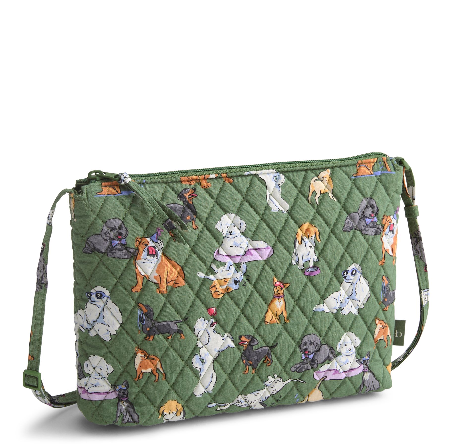 Vera Bradley Women's Outlet Cotton Large Hipster Crossbody Bag Dog Park