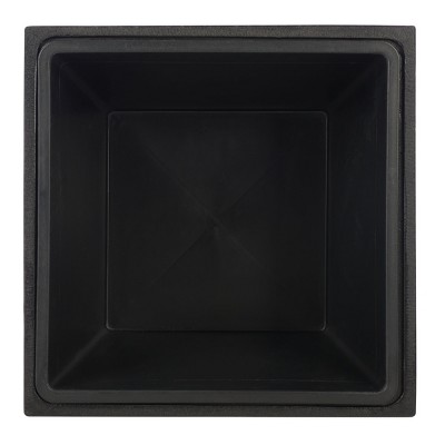 Minimalist Black Concrete Cubist Patio Planter, 31"x23"