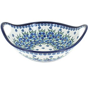 Blue Rose Polish Pottery 1813 Zaklady Small bowl with Handles - 1 of 1