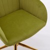 CAVINAS Adjustable Swivel Office Chair, Ergonomic Office Chair with Golden Metal Base and Wheels for Work Study Vanity - 4 of 4