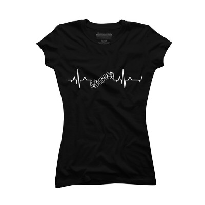Junior's Design By Humans Music is my Heartbeat By HoangCathrine T-Shirt
