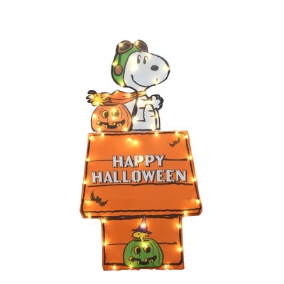 Peanuts 36in Peanuts L2D PreLit LED Snoopy Halloween Doghouse, Orange