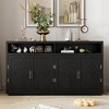 Farmhouse Buffet Cabinet, 4-door Classic Sideboard With Open Storage And Adjustable Shelves, Wine Cabinet Console Table, Kitchen Storage Cabinet - image 2 of 4