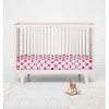 Bacati - Bright Pink Large Dots 100 percent Cotton Universal Baby US Standard Crib or Toddler Bed Fitted Sheet - 4 of 4
