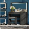 Lycvki 43.3" Makeup Table with LED Mirror and Stool - 4 of 4