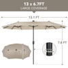 ELECWISH 13ft Outdoor Patio Umbrella, Double Sided Market Rectangle Umbrella with Crank Handle,Large Sun Shade for Outside Deck,Backyard,Garden - 2 of 4
