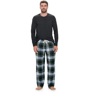 Ashford & Brooks Men’s Long-Sleeve Top Flannel Pants Pajama Sleepwear Set - 1 of 4