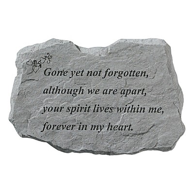 Kay Berry Design Toscano Gone Yet Not Forgotten: Cast Stone Memorial Garden Marker