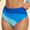 Women's Vibrant Colorblocked Panels High-Waisted Bikini Bottoms - Cupshe - 2 of 4