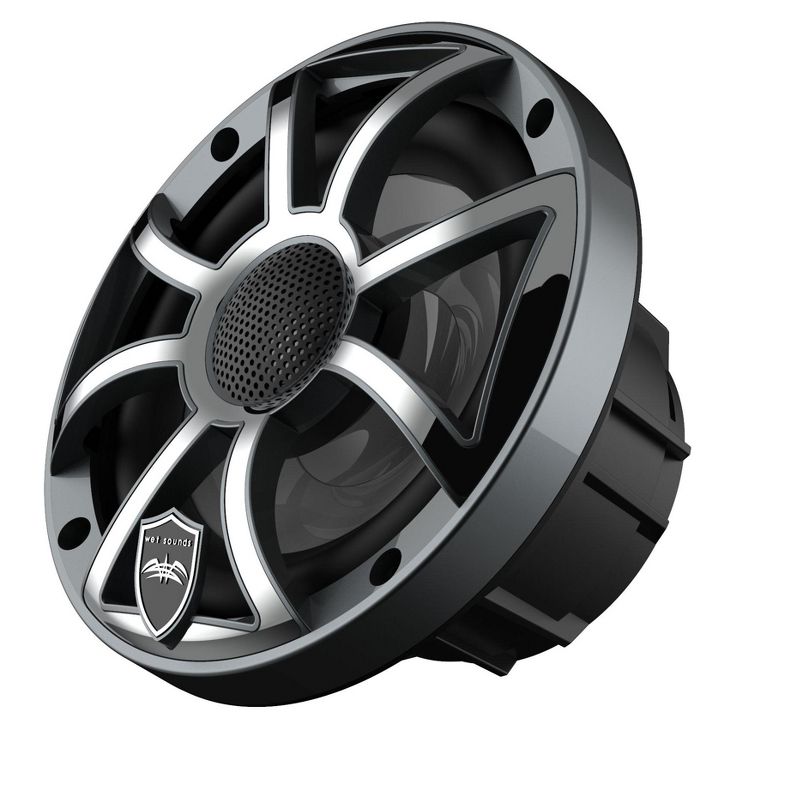 Wet Sounds REVO 6-XSG-SS GunMetal XS/Stainless Overlay Grill 6.5 Inch Marine LED Coaxial Speakers (pair), 5 of 8