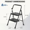 FURNIinspire Ladders Step Stool Foldable Household Portable Indoor 2 Layer Step Ladder with Safety Buckle Stable, Black, 20"*20"*32.6" - 3 of 4