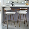 Buylateral Salvatore Swivel Counter Height Barstool White/Antique Gold: Upholstered Boucle, Metal Frame, Fixed 26.96" - 3 of 4
