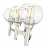Sutton 3-Light Vanity Wall Sconce - Modern Steel Design with Clear Glass Shades - 3 of 4