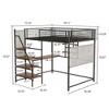 Bellemave Full size loft metal bed with black for bedroom and dormitory, with built-in charging station and LED lighting - 2 of 3