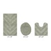 Hugo 3-Piece Bath Rug Set 100% Premium Cotton Tufted Chevron Pattern Bathmats for Bathroom, Super Soft Absorbent Machine Washable - 2 of 4