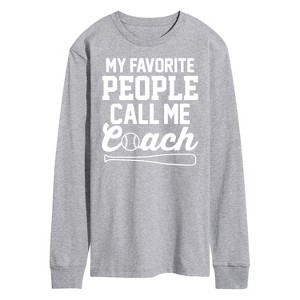 Men's - Instant Message - My Favorite People Call Me Coach Long Sleeve Graphic T-Shirt - 1 of 4