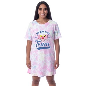 The Pink Panther Womens' 1964 We Are Pink Team Nightgown Sleep Pajama Shirt Multicolored - 1 of 3