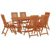 vidaXL Garden Dining Set Reddish-brown Solid eucalyptus wood Extendable - 3 of 4