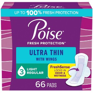 Poise Ultra Thin Pads with Wings - Light Absorbency - 1 of 4