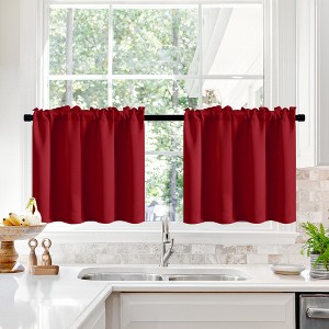 Deconovo Linen Sheer Curtains - Light Filtering Rod Pocket Drapes, 2 Panels - 1 of 4