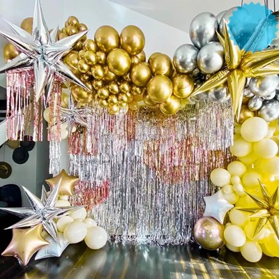 PartyWoo Balloons Metallic Gold 22 Inch Star 18 12 10 5 Inch 110 pcs