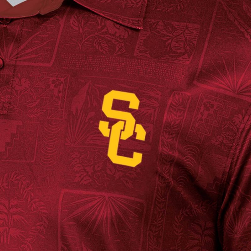 NCAA USC Trojans Men&#39;s Tropical Polo T-Shirt, 3 of 4