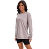 ATHLECHIC Women's Crew Neck Long Sleeve Hoodless Oversized Pullover Trendy Tunic Tops Sweatshirt - 4 of 4