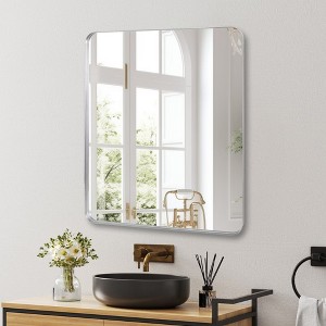 ChicFurnit Bathroom Vanity Mirror Rectangle Mirror with Sturdy Metal Frame HD Reflections for Bedroom Bathroom Entryway, Silver, 36"*30"*1.2" - 1 of 4