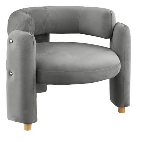 CAVINAS Velvet Barrel Accent Chair with Mid-Height Curved Backrest,Cozy Upholstered Living Room Chairs,Reading Chairs for Living Room - 1 of 4