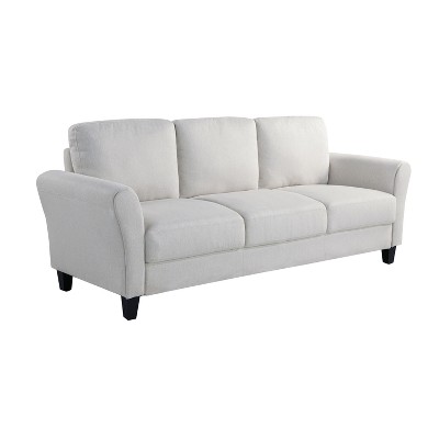 Alexa Oyster Fabric Sofa with Rolled Arms