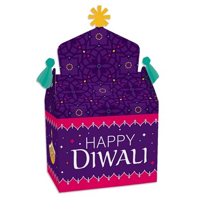 Big Dot of Happiness Happy Diwali - Treat Box Party Favors - Festival of Lights Party Goodie Gable Boxes - Set of 12