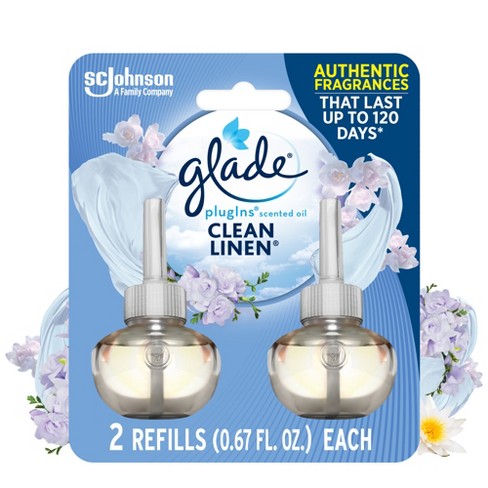 Glade PlugIns Scented Oil, Warmer + 6 Refills (Clean Linen)
