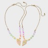 Girls' 2pk BFF with Broken Heart and Bright Beads Necklace Set - Cat & Jack™️: Acrylic, Zinc Alloy, 3 Inch Extender - 2 of 3